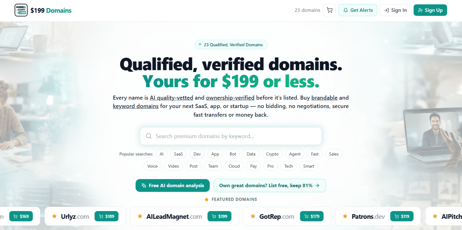 $199 Domains screenshot